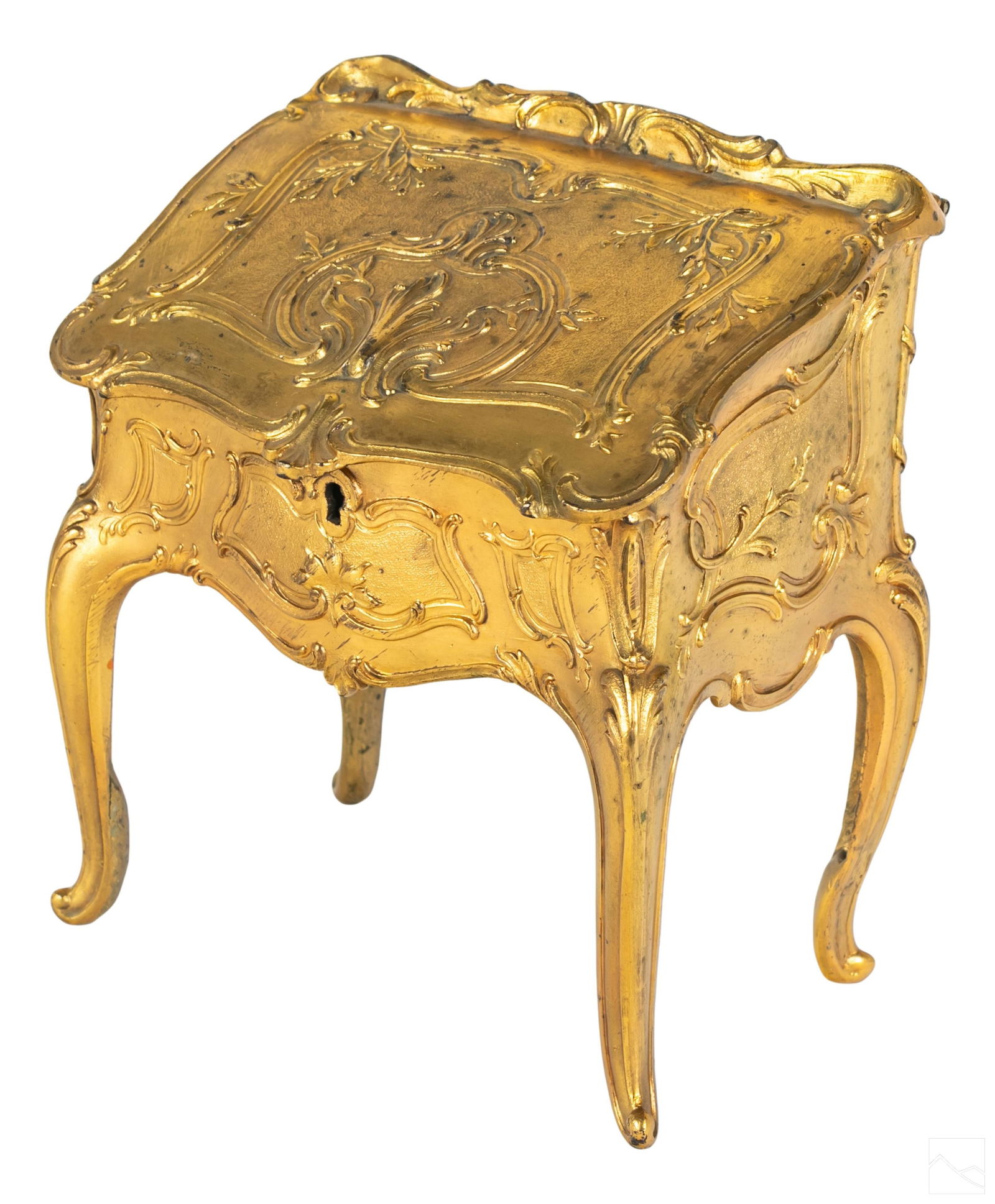 Louis XV Style Dore Miniature 6" Desk Locking Box (1 of 6)