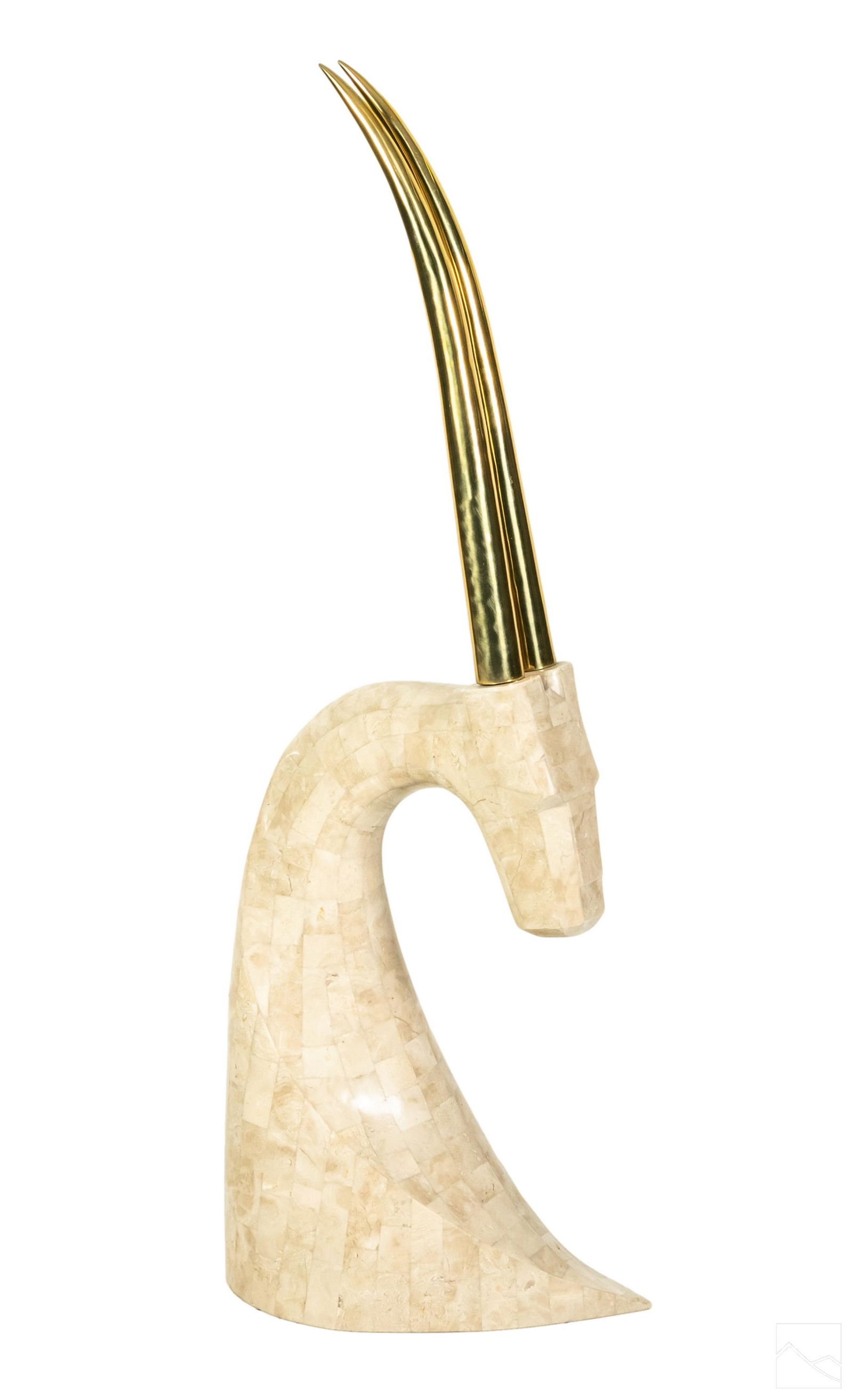 Karl Springer 20C. Stone Antelope Wildlife Statue (1 of 4)