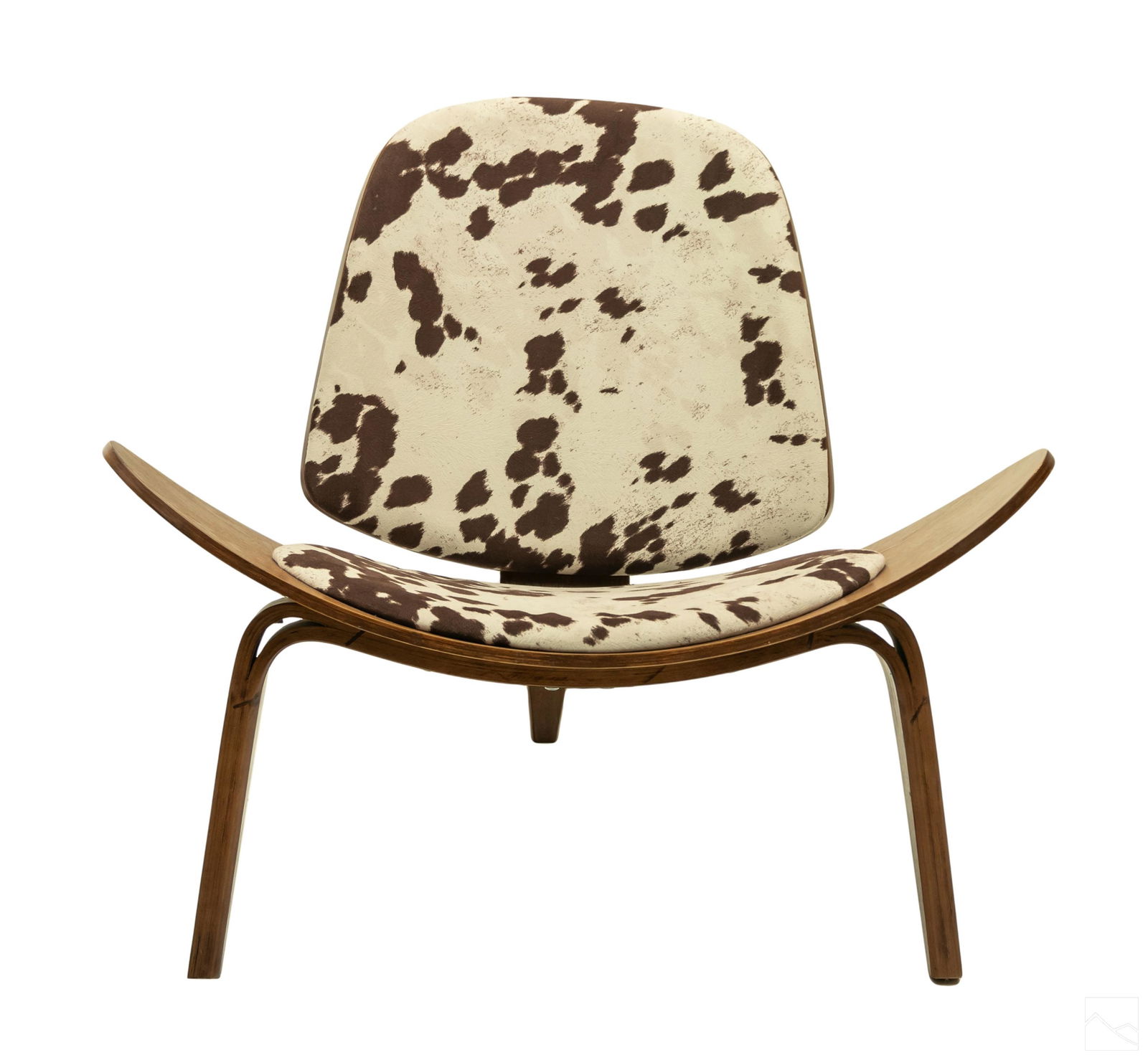 Modern Cowhide Shell Chair Style of Hans Wegner (1 of 5)