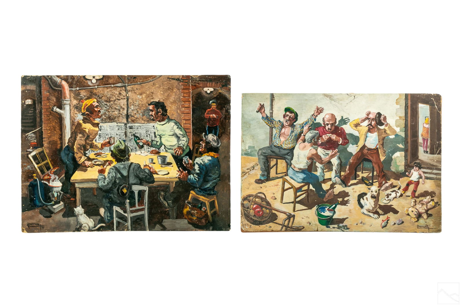 Outsider Figural Urban Street Art Oil Painting LOT (1 of 10)