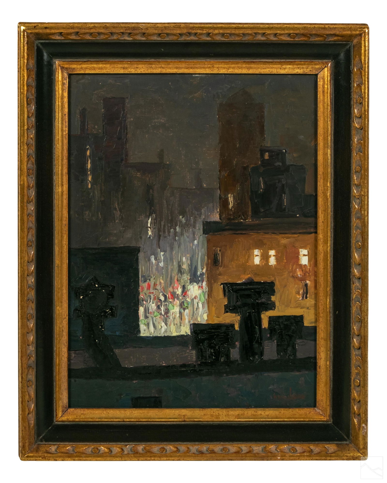 Ken Gore 1911-1990 Impasto Cityscape Oil Painting (1 of 4)