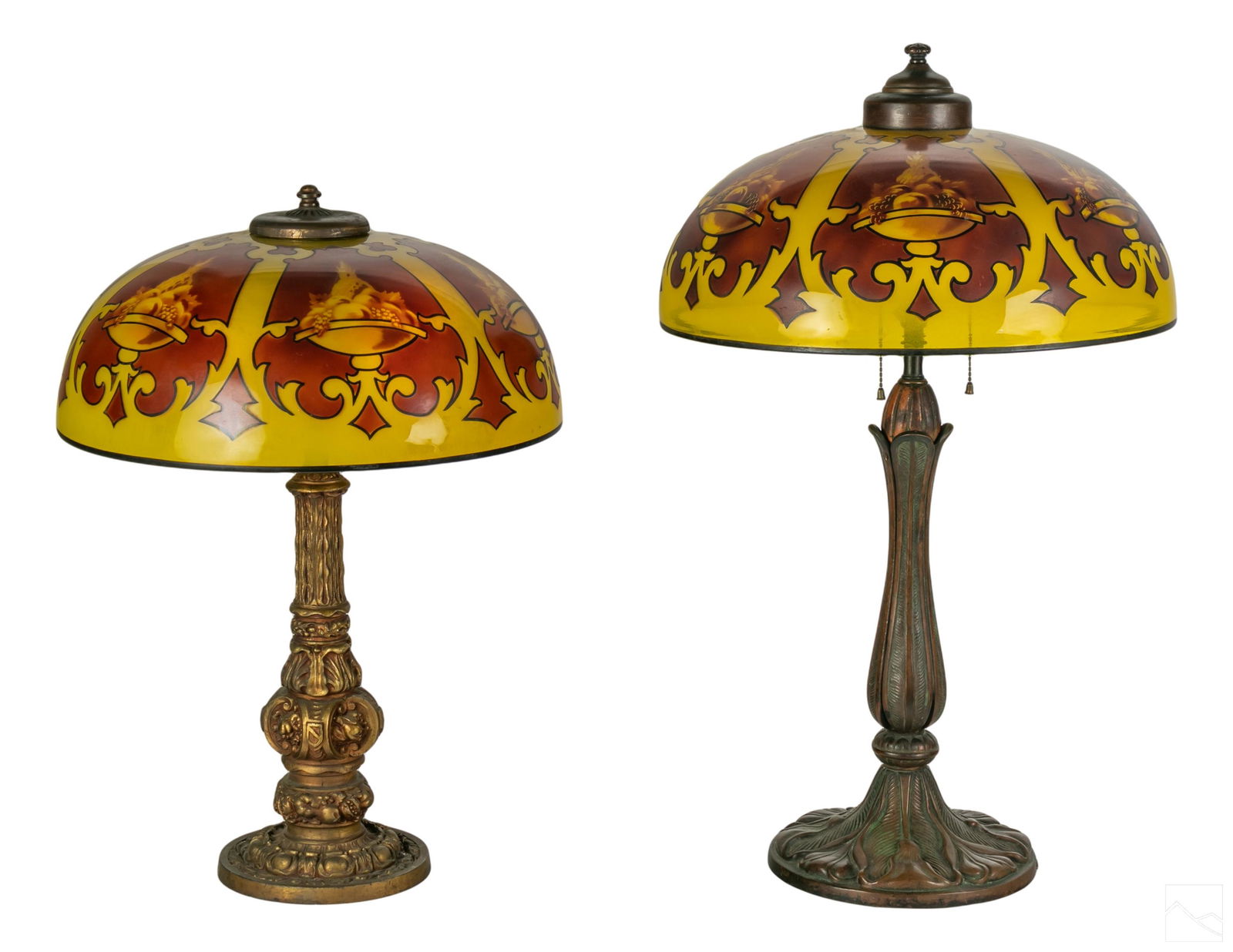 Art Nouveau Antique Glass Mushroom Lamps NEAR PAIR (1 of 11)