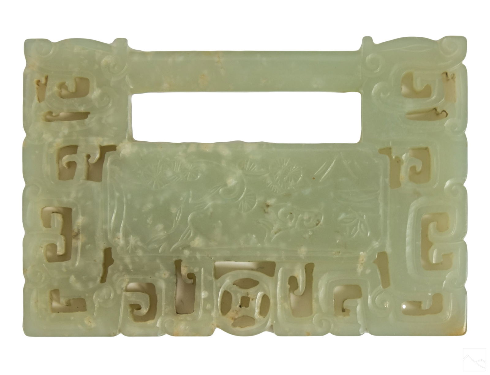Chinese Antique Carved Jade Reticulated Plaque 50g (1 of 4)