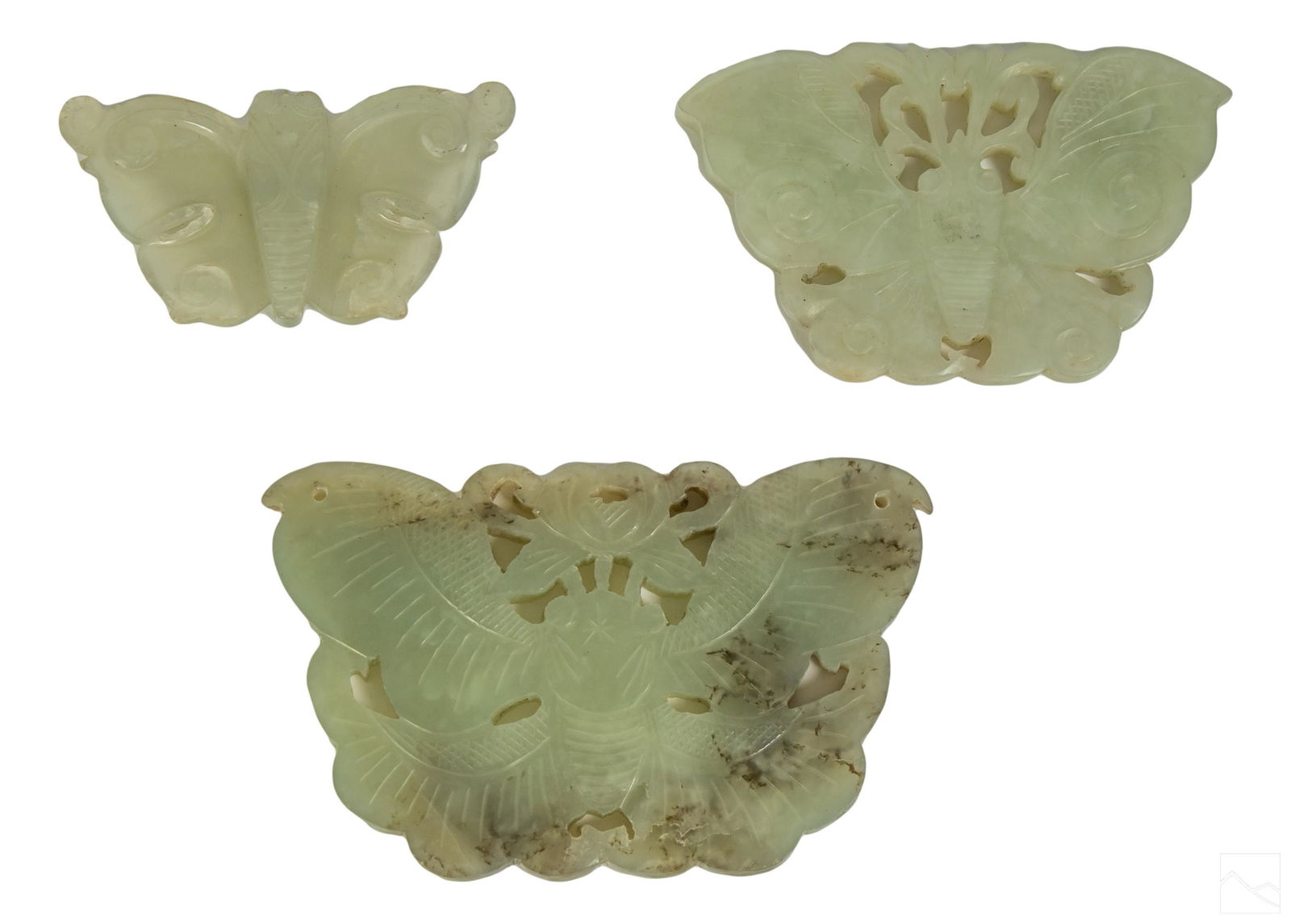 Chinese Carved Jade Butterflies Figurines LOT 126g (1 of 5)