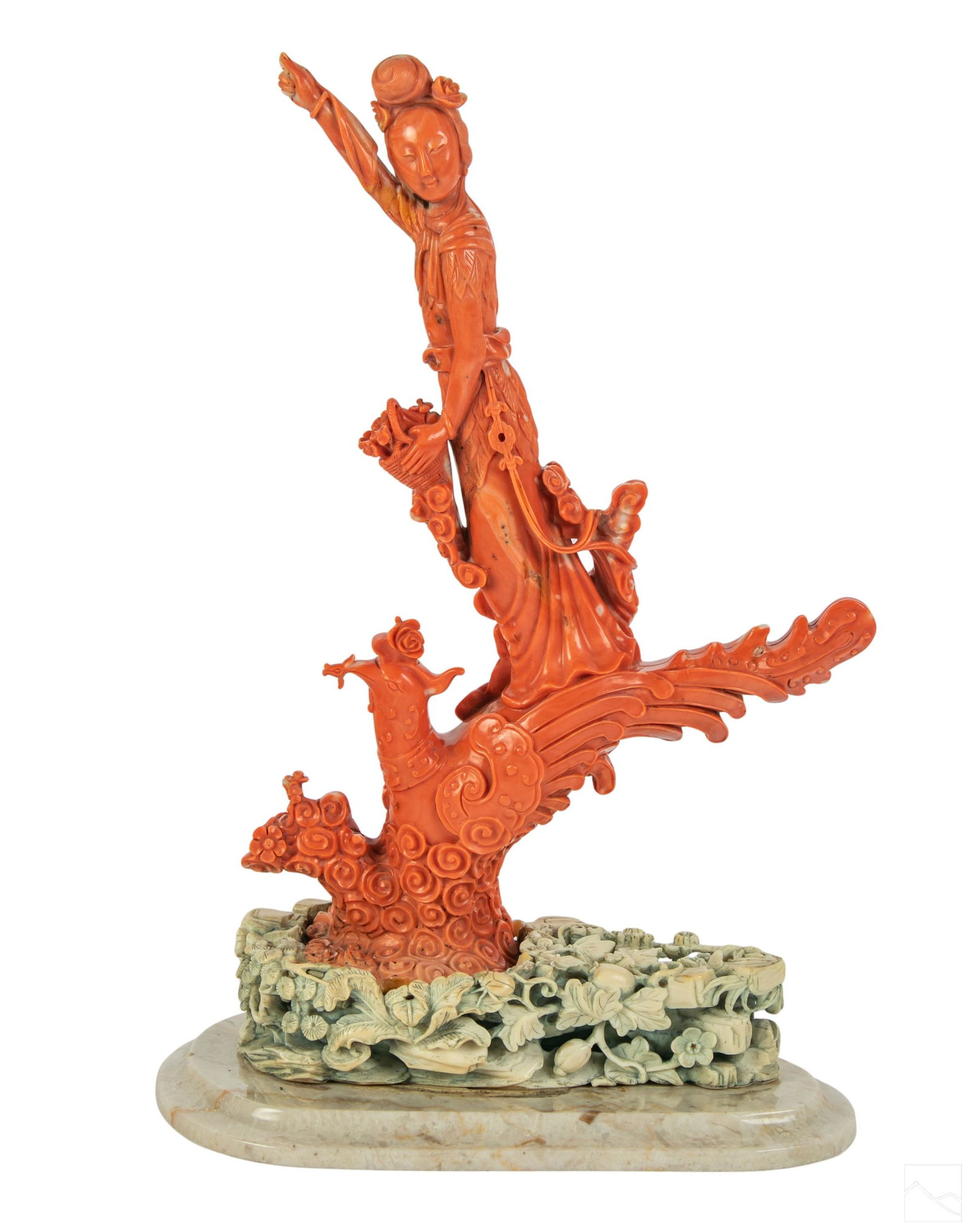 Chinese Fine Carved Salmon Branch Coral Sculpture (1 of 10)