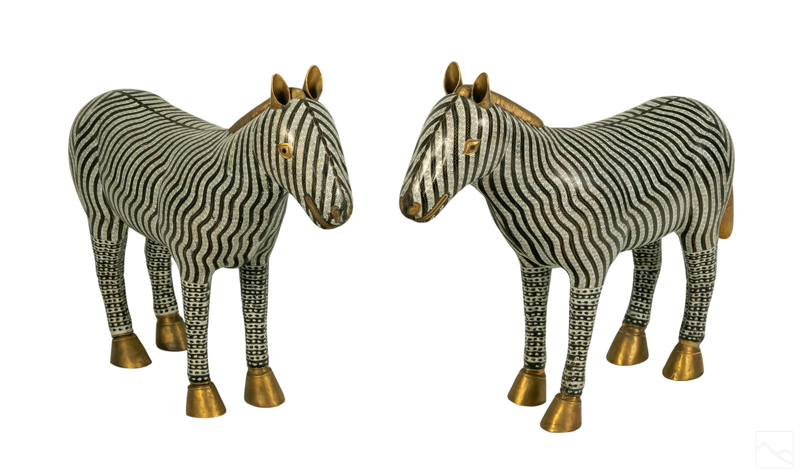 Chinese 20c Qing to Republic Era Cloisonne Zebras (1 of 9)