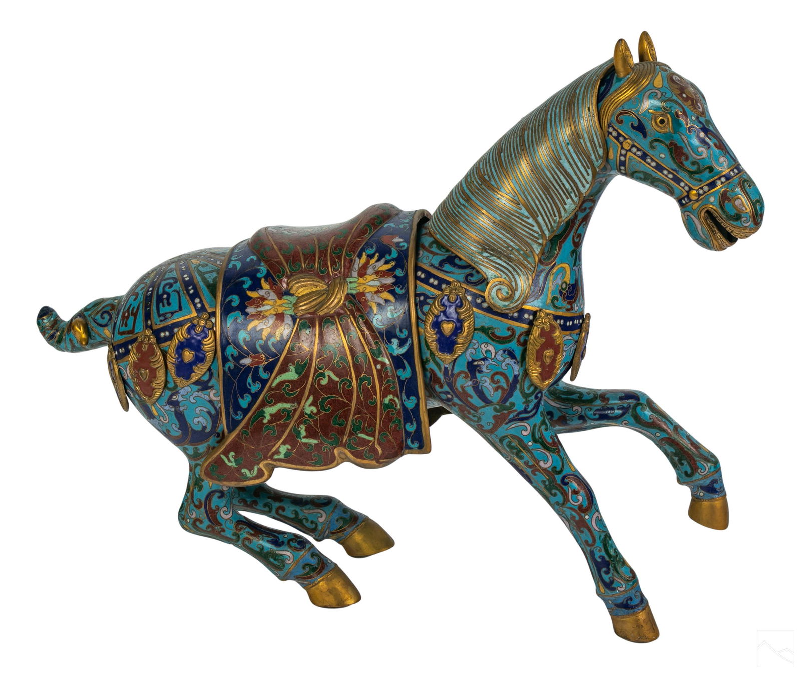 Chinese Antique Cloisonne Tang Horse Equine Statue (1 of 7)