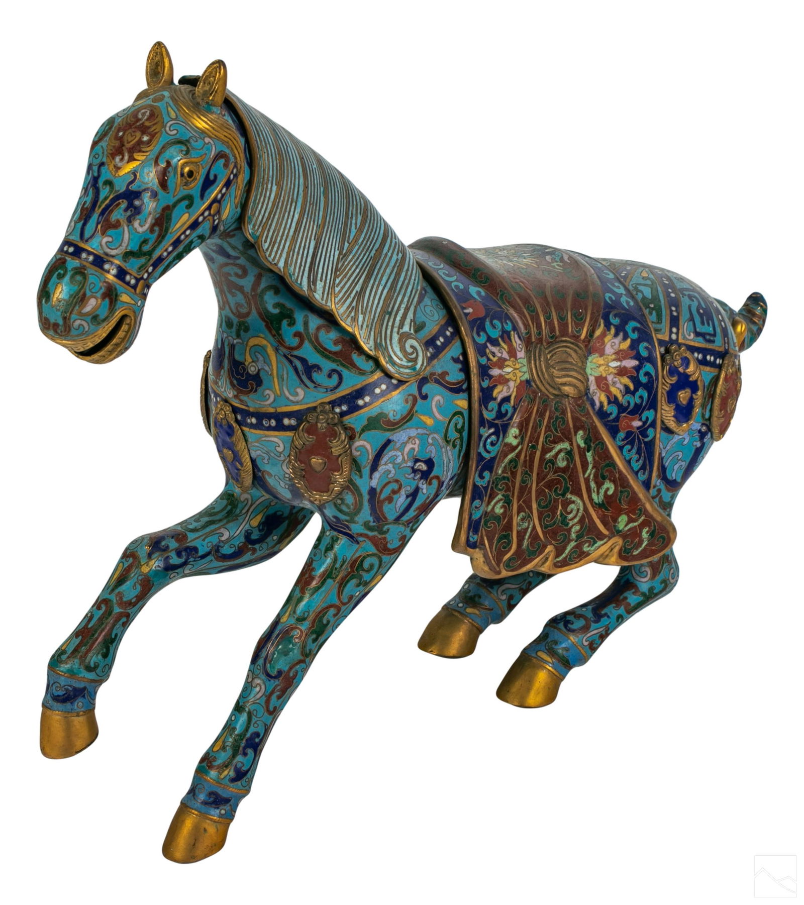Chinese Antique Cloisonne Tang Horse Equine Statue (1 of 6)