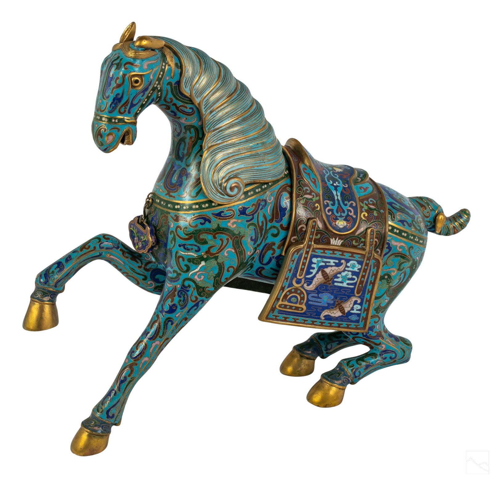 Chinese Antique Cloisonne Tang Horse Equine Statue (1 of 8)