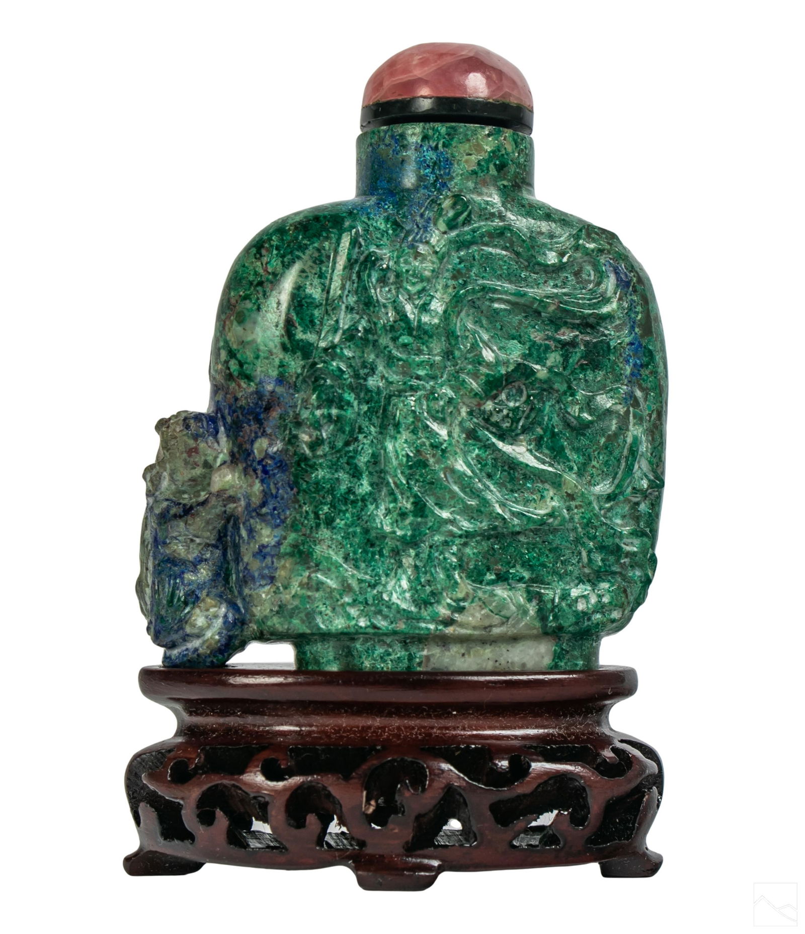 Chinese Carve Turquoise Stone Foo Dog Snuff Bottle (1 of 4)