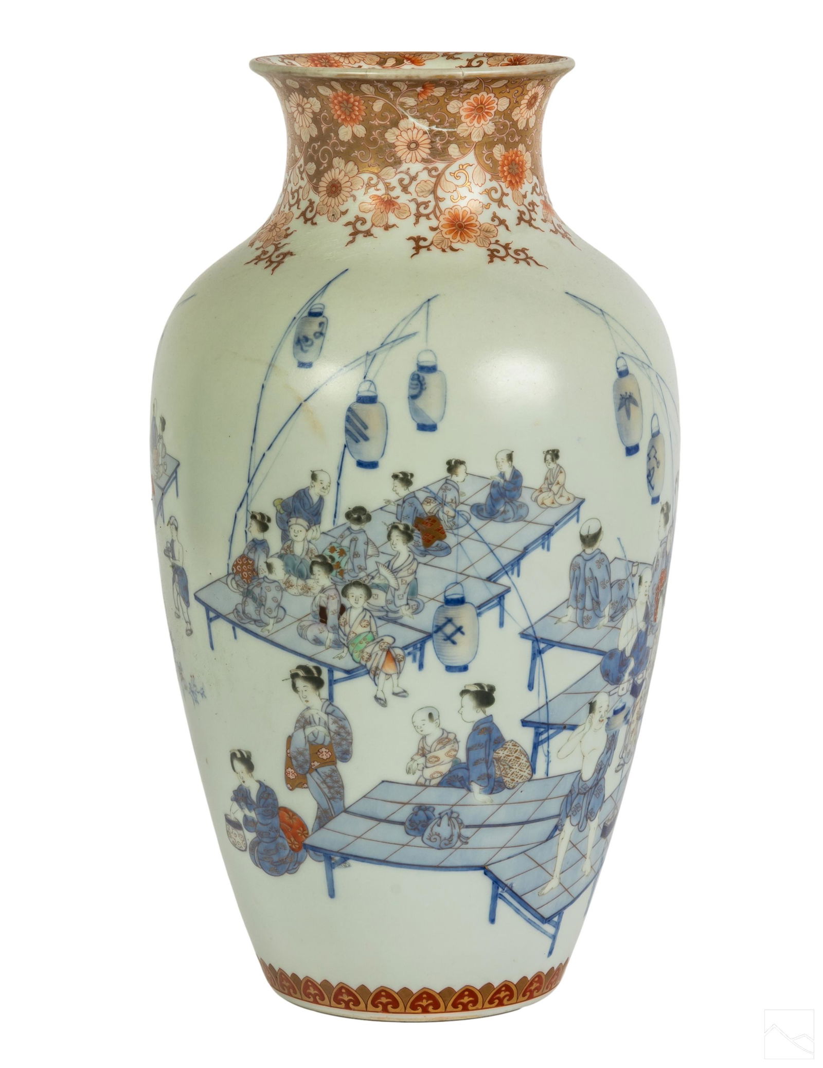 Japanese Kutani Porcelain Figural Decorative Vase (1 of 9)