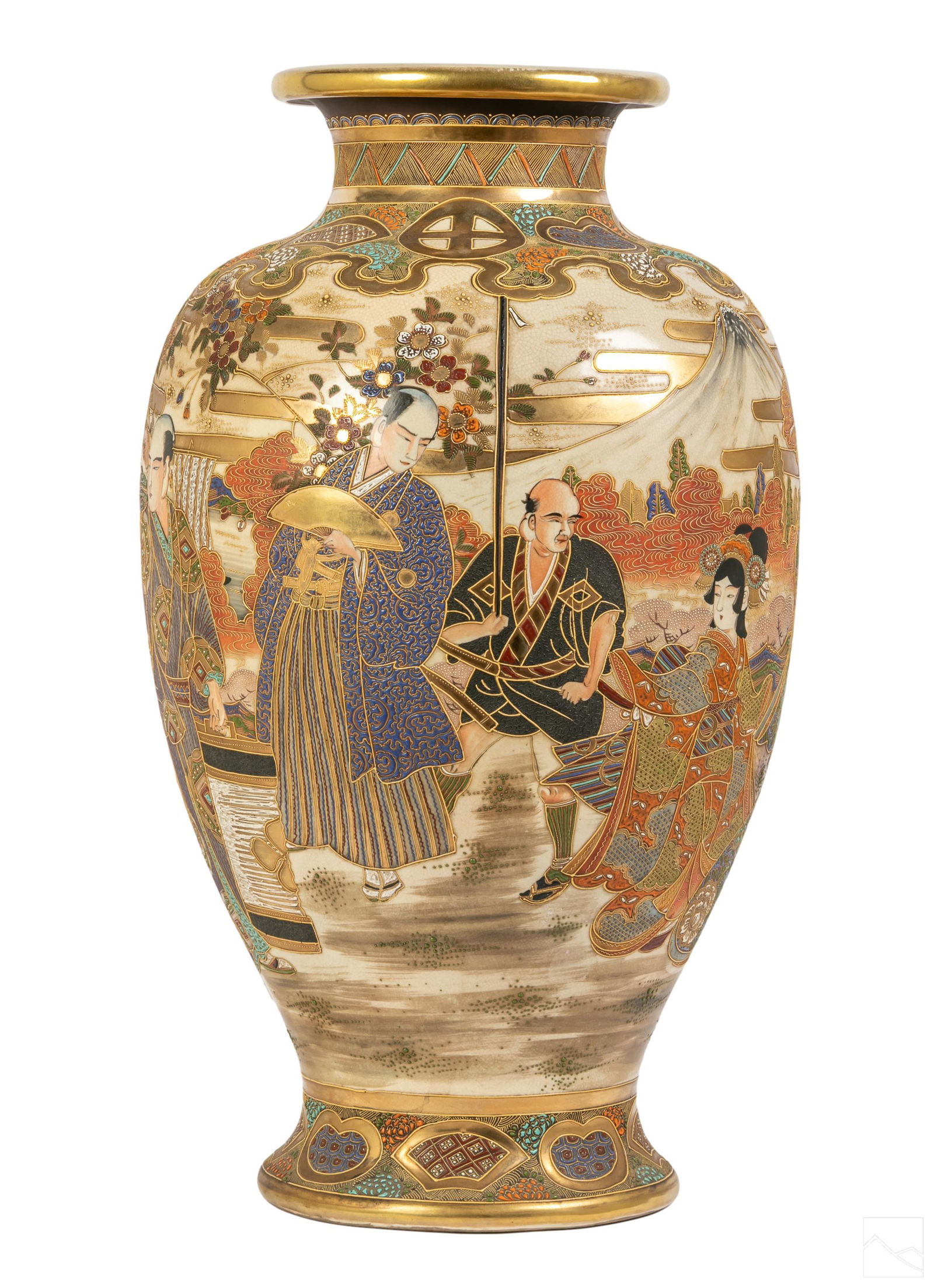 Japanese Satsuma Porcelain Signed Immortals Vase (1 of 10)
