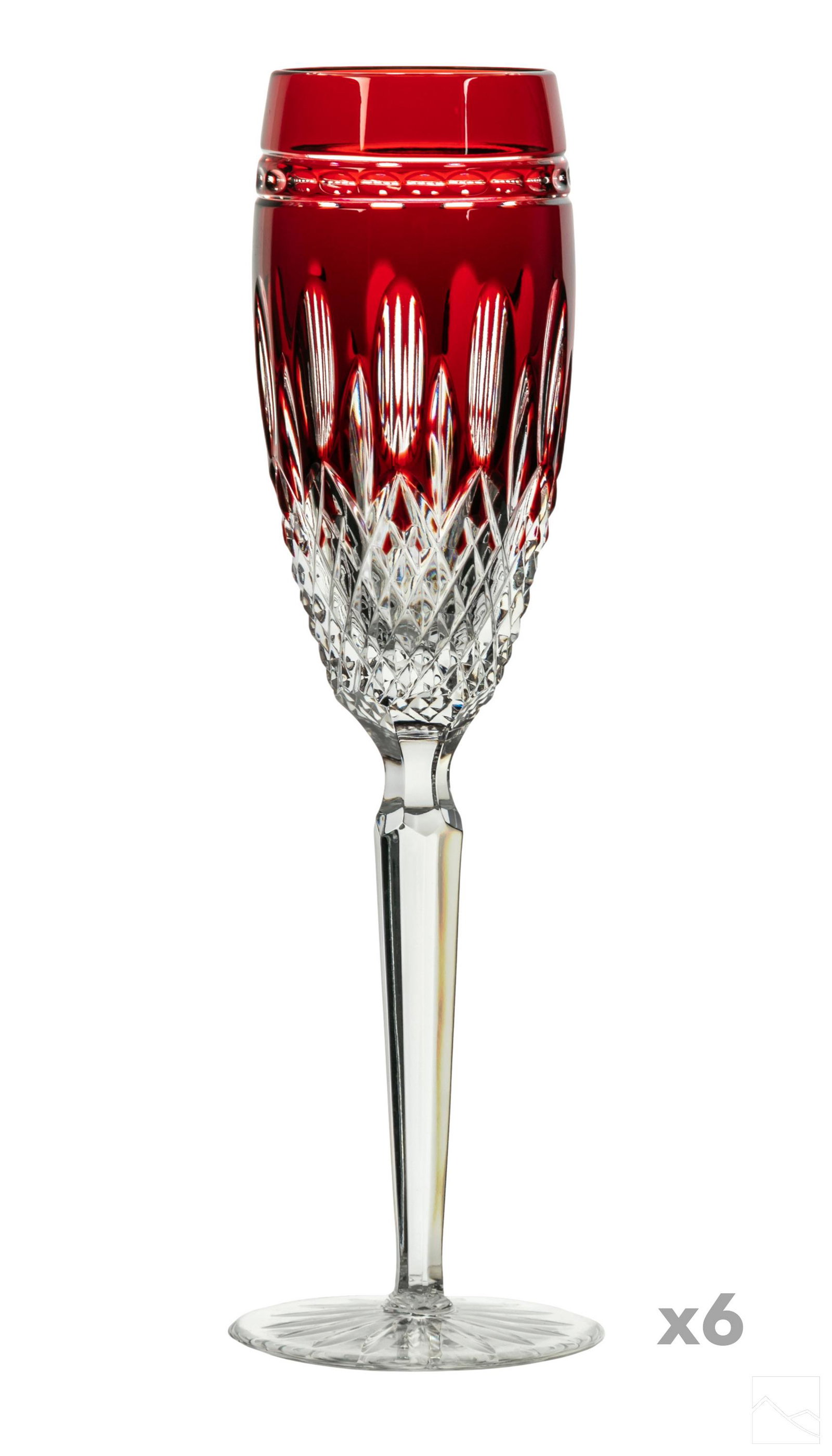 Waterford Crystal Clarendon Ruby Champagne Flutes (1 of 6)