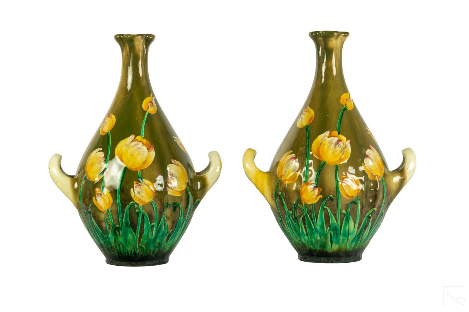 Austrian Art Nouveau Antique Porcelain Gourd Vases (1 of 7)