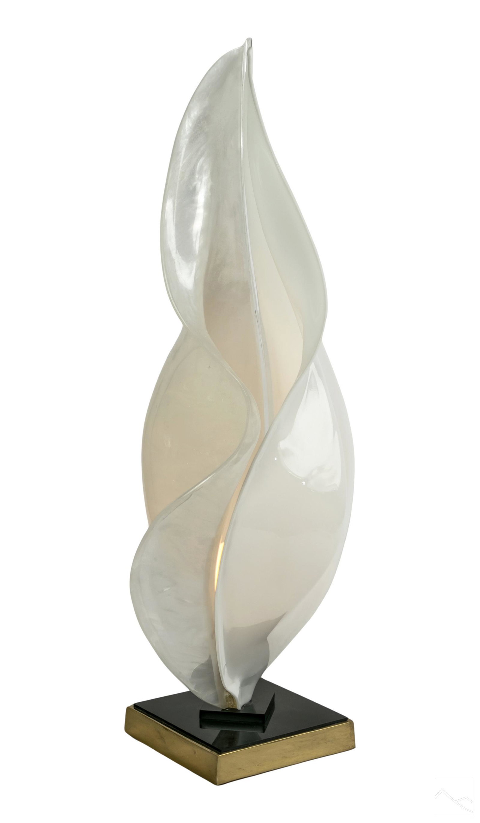 Roger Rougier Modern White Clam Acrylic Table Lamp (1 of 7)