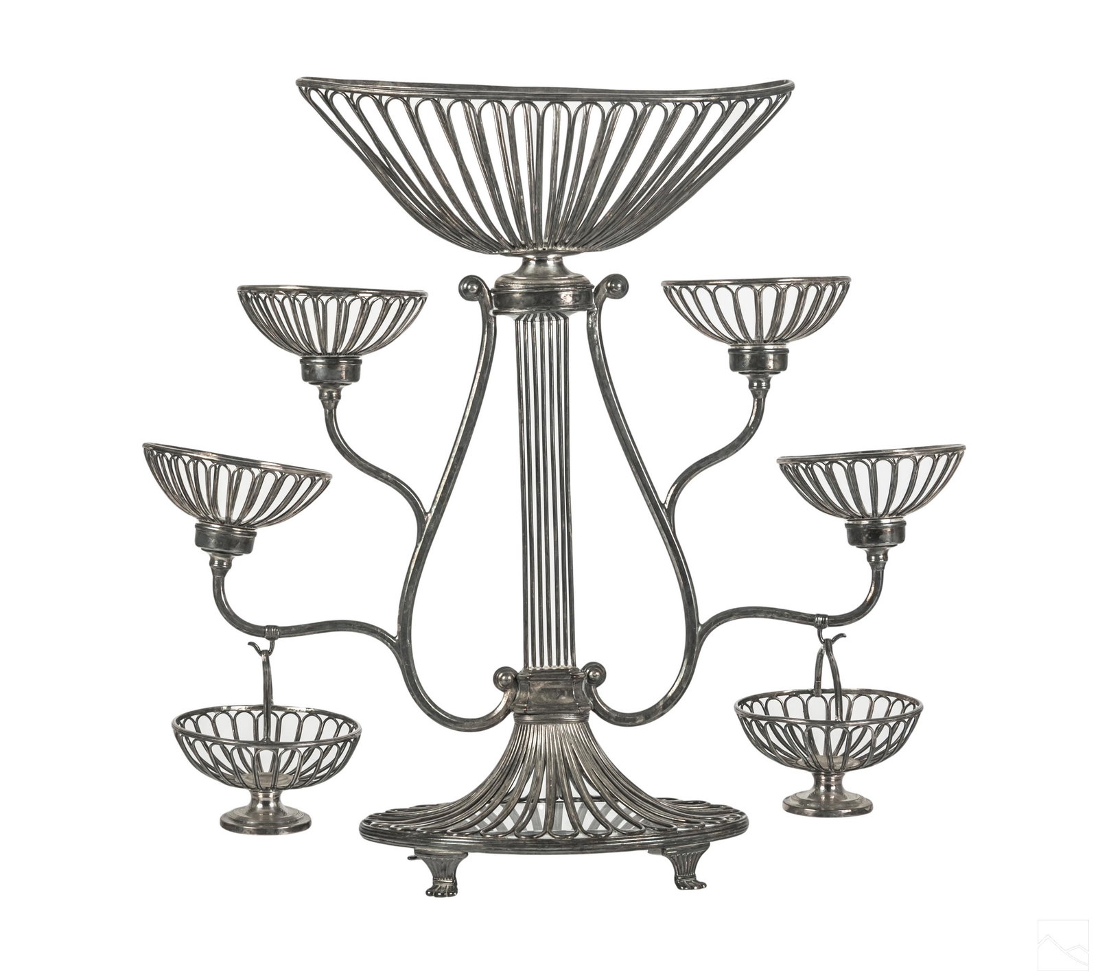 Art Deco Silver Plated Harp Epergne Centerpiece (1 of 5)