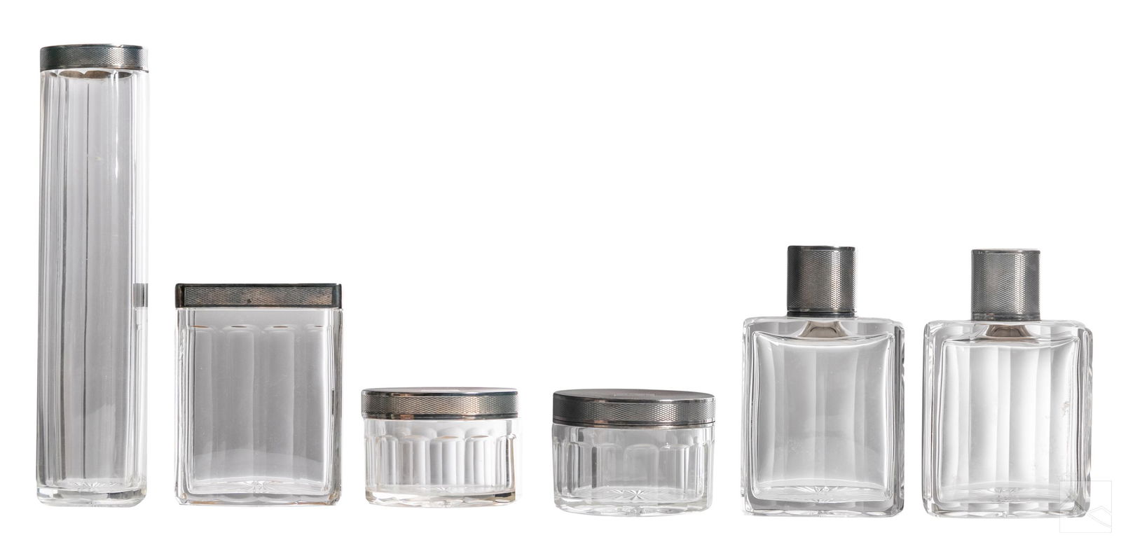 French Crystal and Sterling Silver Vanity Bottles (1 of 6)