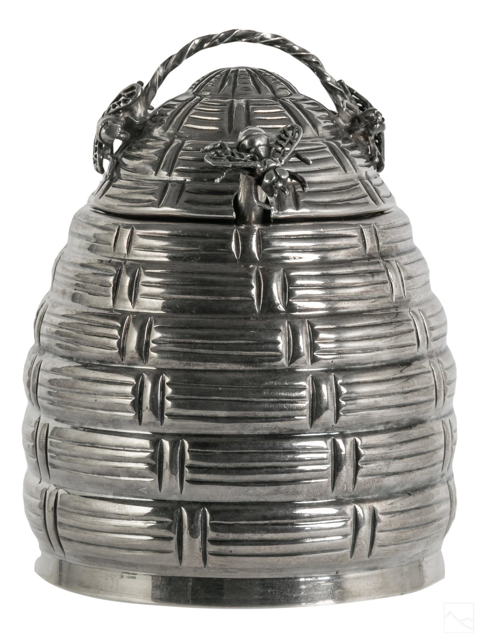 925 Sterling Bee Hive Honey Dish & Dipper 296g (1 of 6)