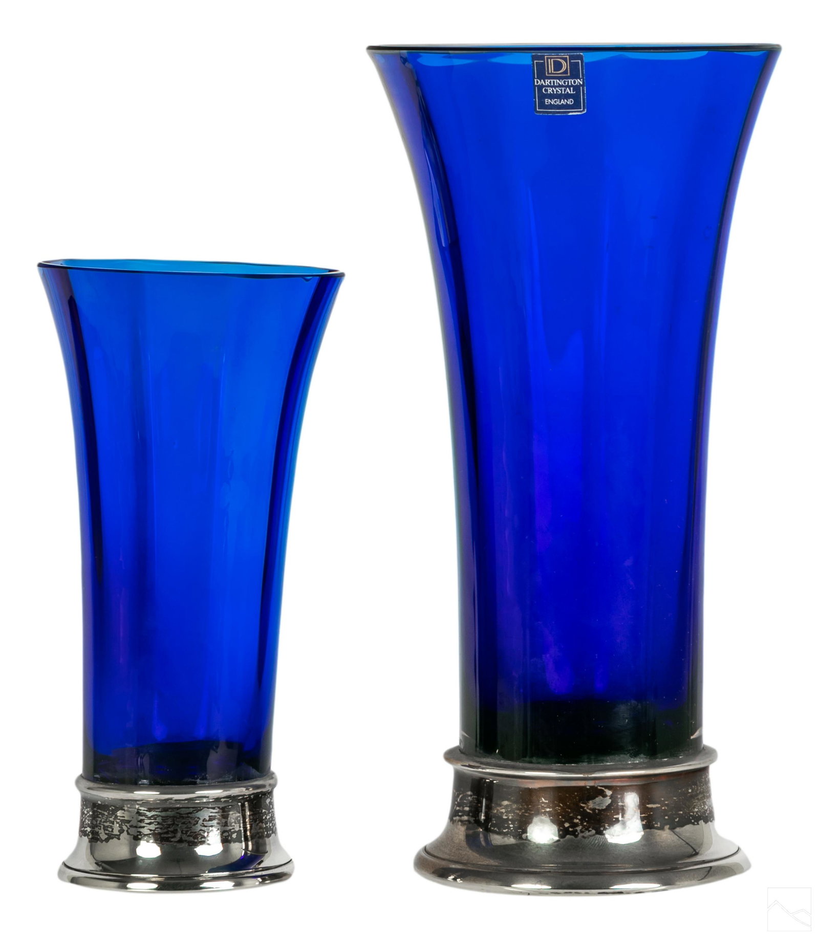 Dartington Sterling Silver Cobalt Crystal Vases (1 of 9)