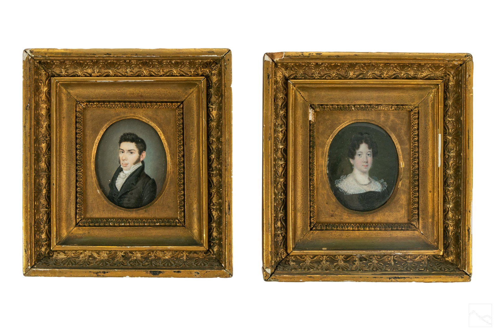 Miniature 19th Century Antique Portrait Paintings (1 of 7)