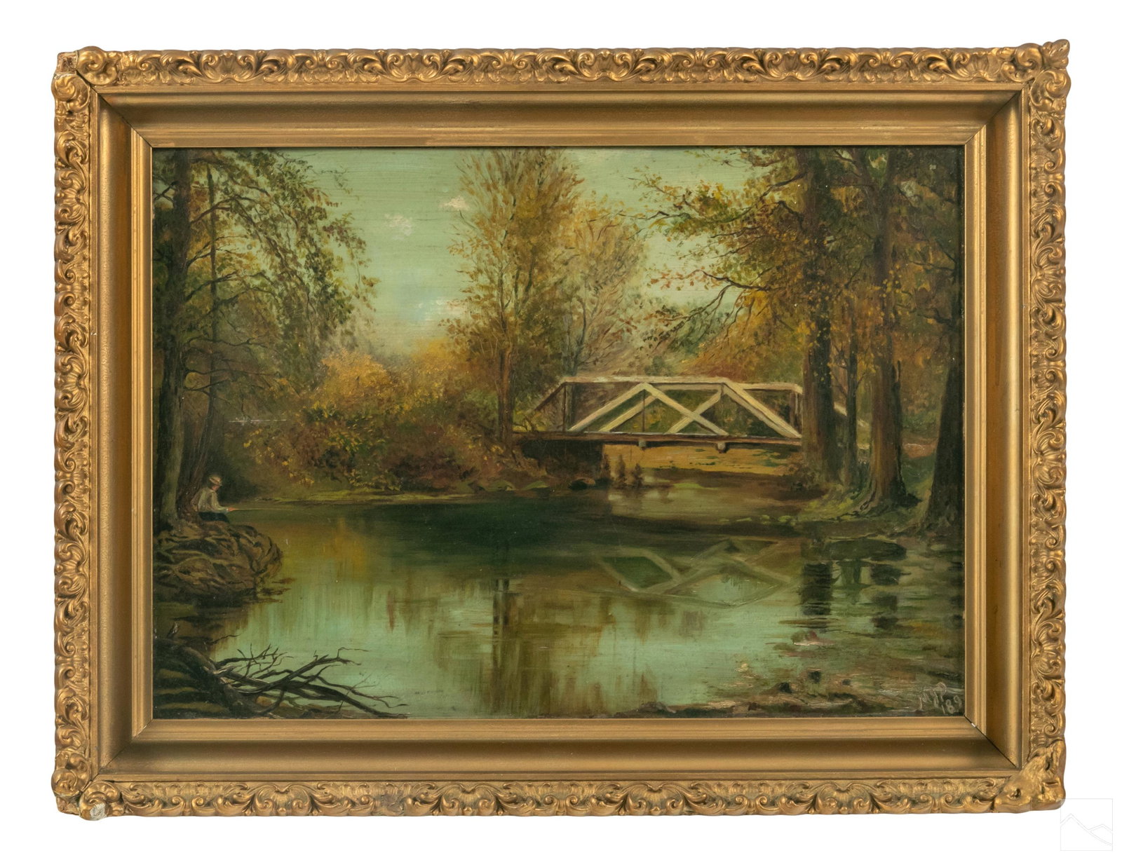Victorian Antique Signed Landscape Oil Painting (1 of 5)