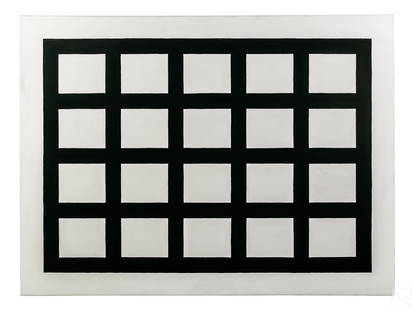 Tim Ray Fisher (b.1969) Geometric Op Art Painting: Tim Ray Fisher (American, born 1969). An original modernist op art acrylic painting on canvas. Signed on verso, T. Fisher. Gallery size format with a geometric composition. Canvas over wood frame