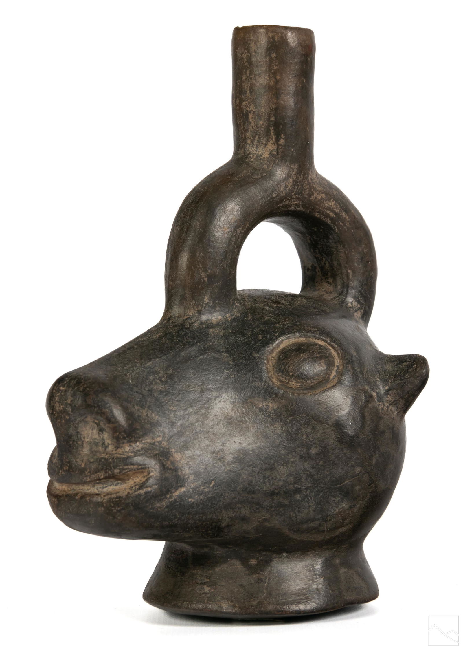 Pre Columbian Blackware Pottery Llama Head Vessel (1 of 8)