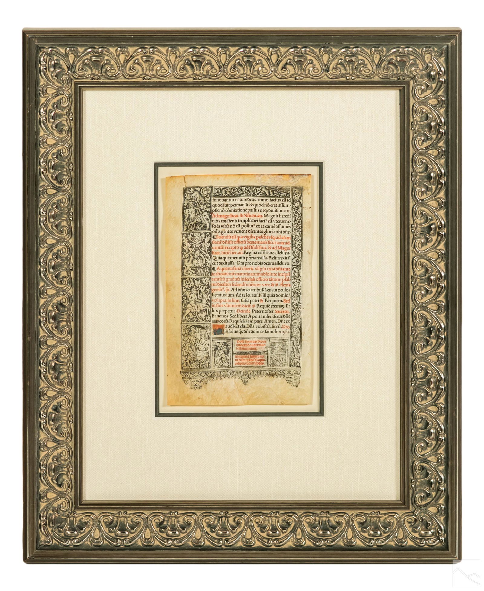 16th Century Vellum Illuminated Book of Hours Leaf (1 of 3)