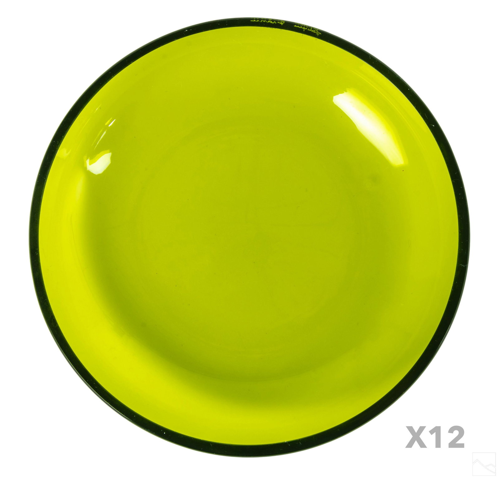 Lalique French Crystal Green Dessert Plates SET 12 (1 of 5)