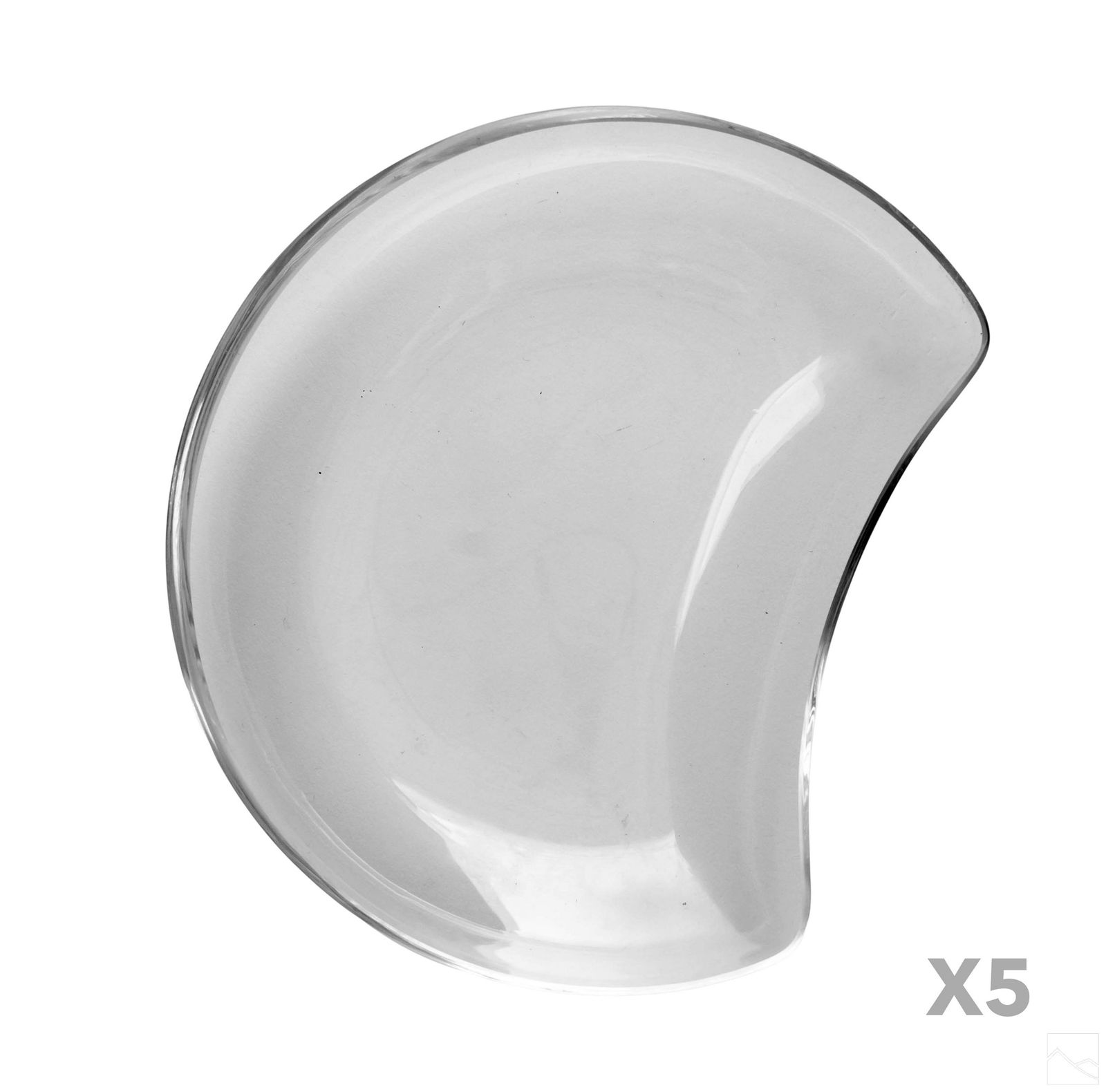 Lalique French Crystal Crescent Fish Bones Plates: Set of five (5) Lalique France crystal Fish Bone Crescent plates. Dinnerware service in original box. Manufacturers labels affixed to box only.Condition: Good overall condition having average surface