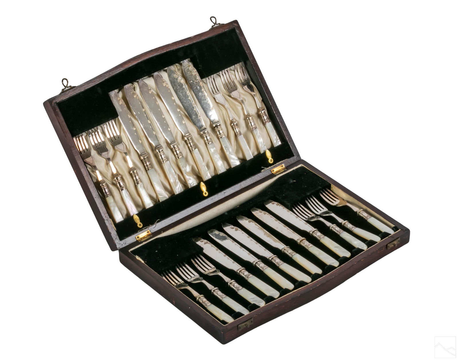 Silver Plate Mother of Pearl Fish Service 24pc SET (1 of 6)