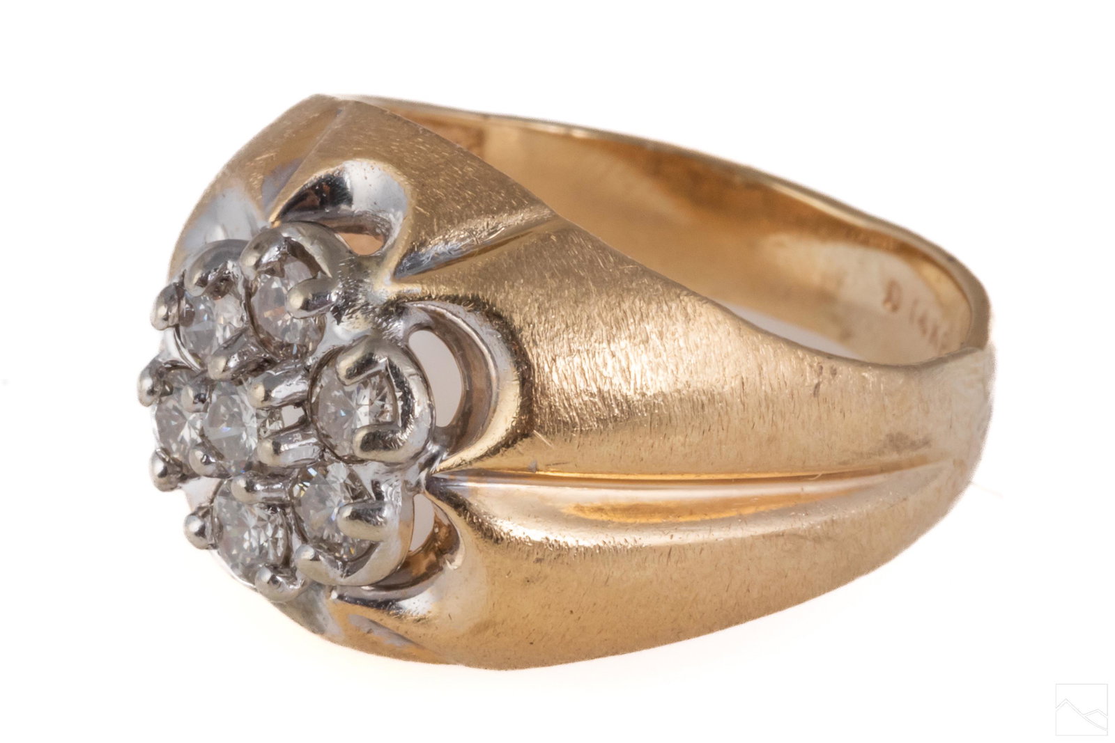 14K Gold .45 CTTW Diamond Cluster Ring Sz 6.5 5.5g (1 of 6)