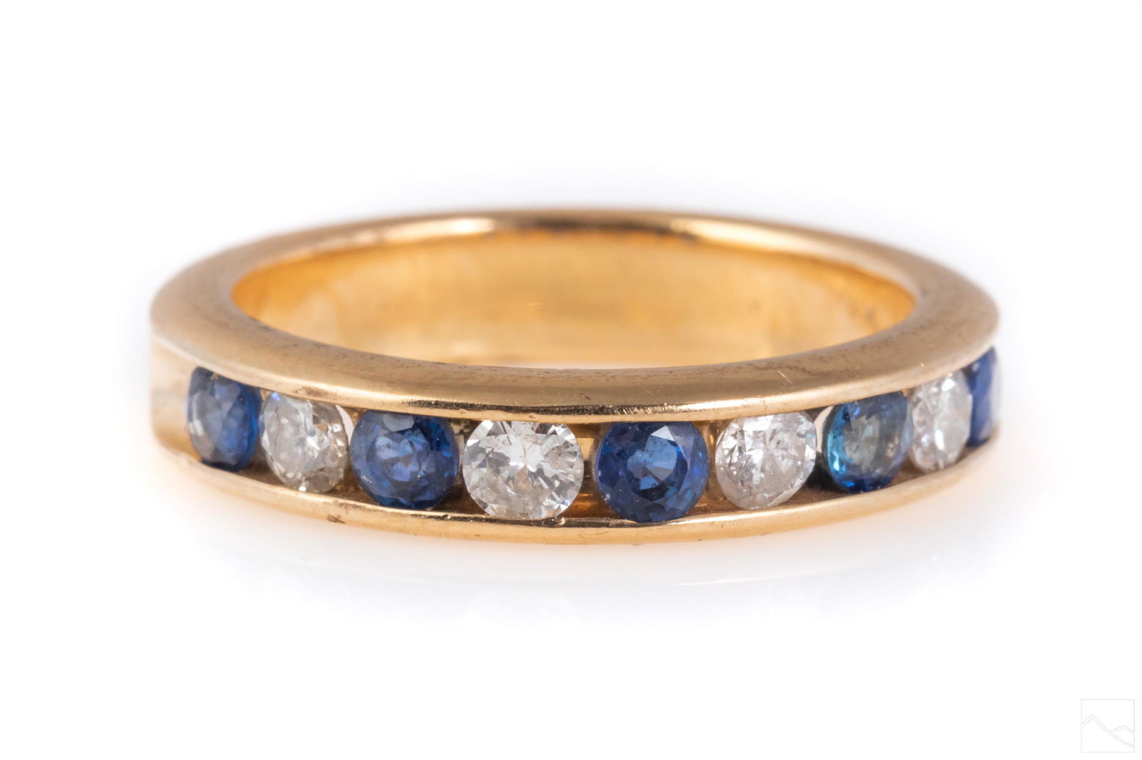 14K Gold Natural Diamond & Sapphire Ring Sz 5 4g. (1 of 5)