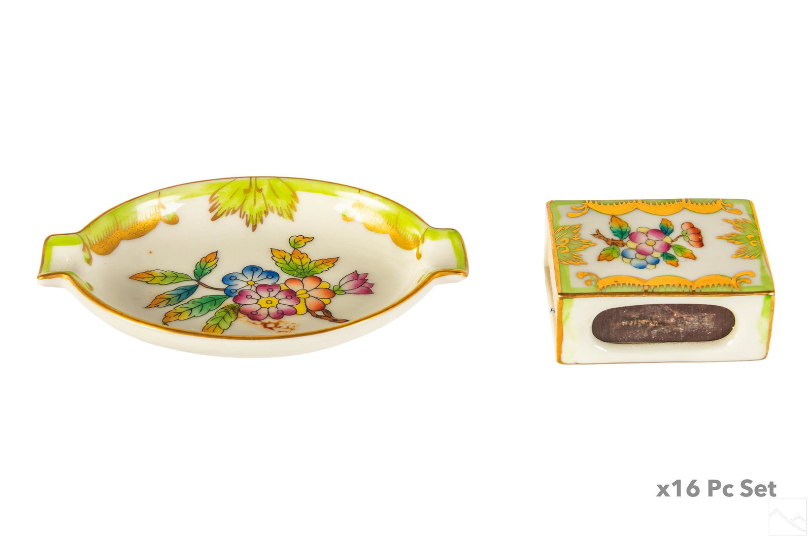 Herend Porcelain Queen Victoria Matches & Ashtrays (1 of 10)