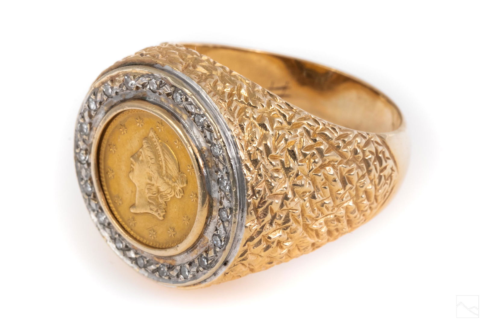 14K Gold 1958 $1 Coin and Diamond Ring Sz 11 17.9g (1 of 8)
