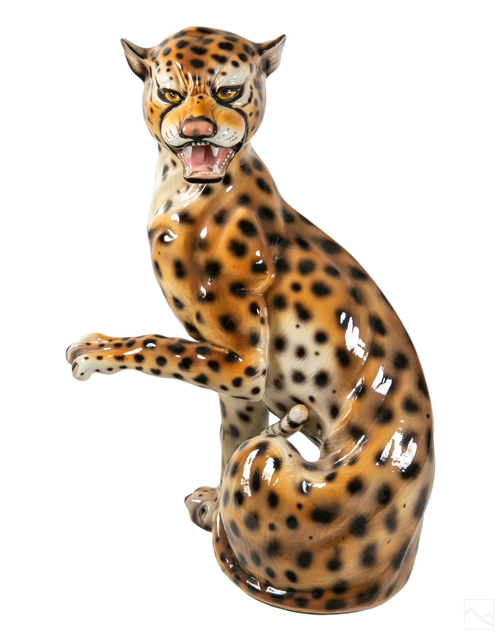 Italian Modern Ceramic Leopard Big Cat Sculpture (1 of 6)