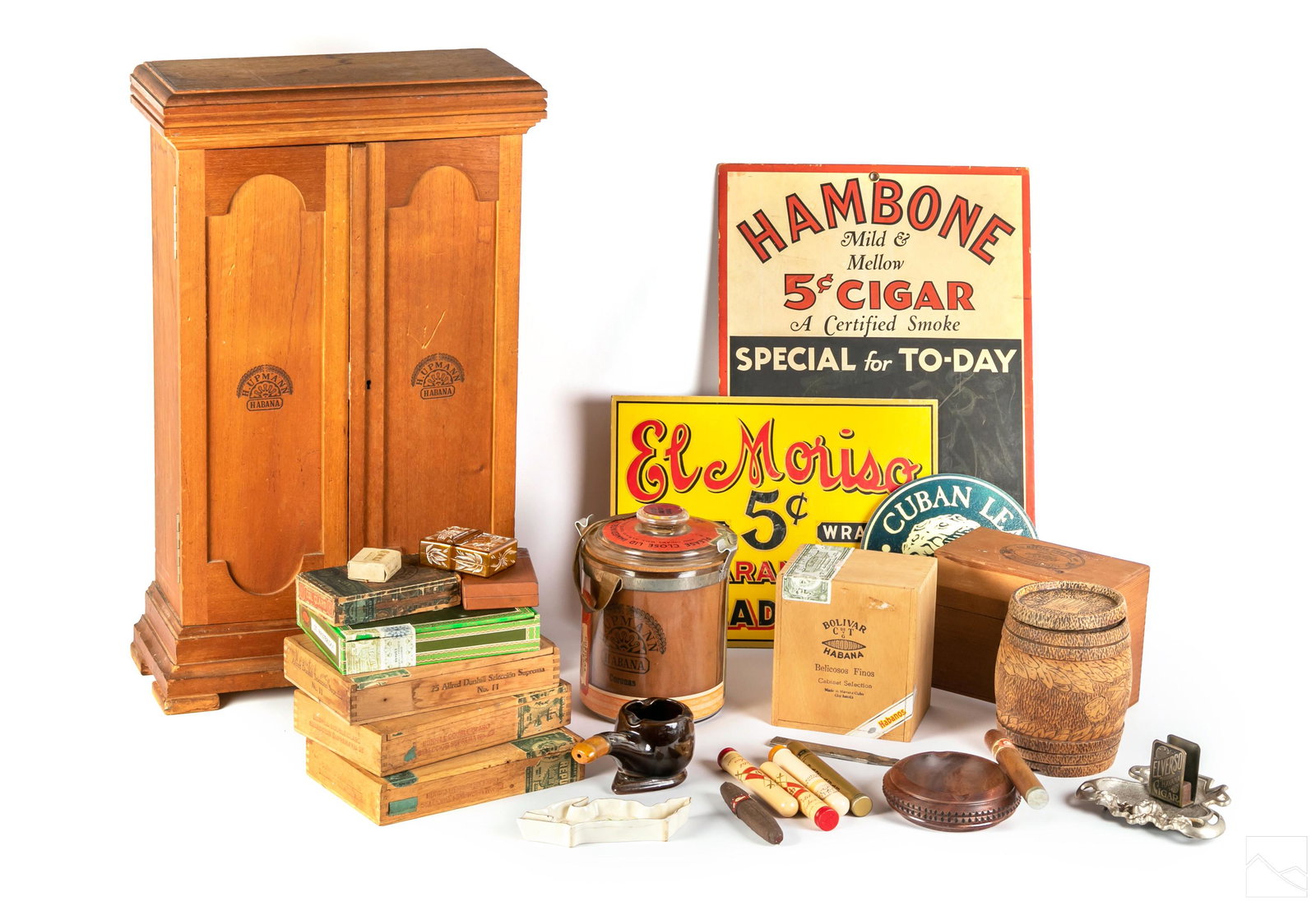 Cuba Tobacciana Ashtrays Signs & Cigar Box 28p LOT (1 of 6)