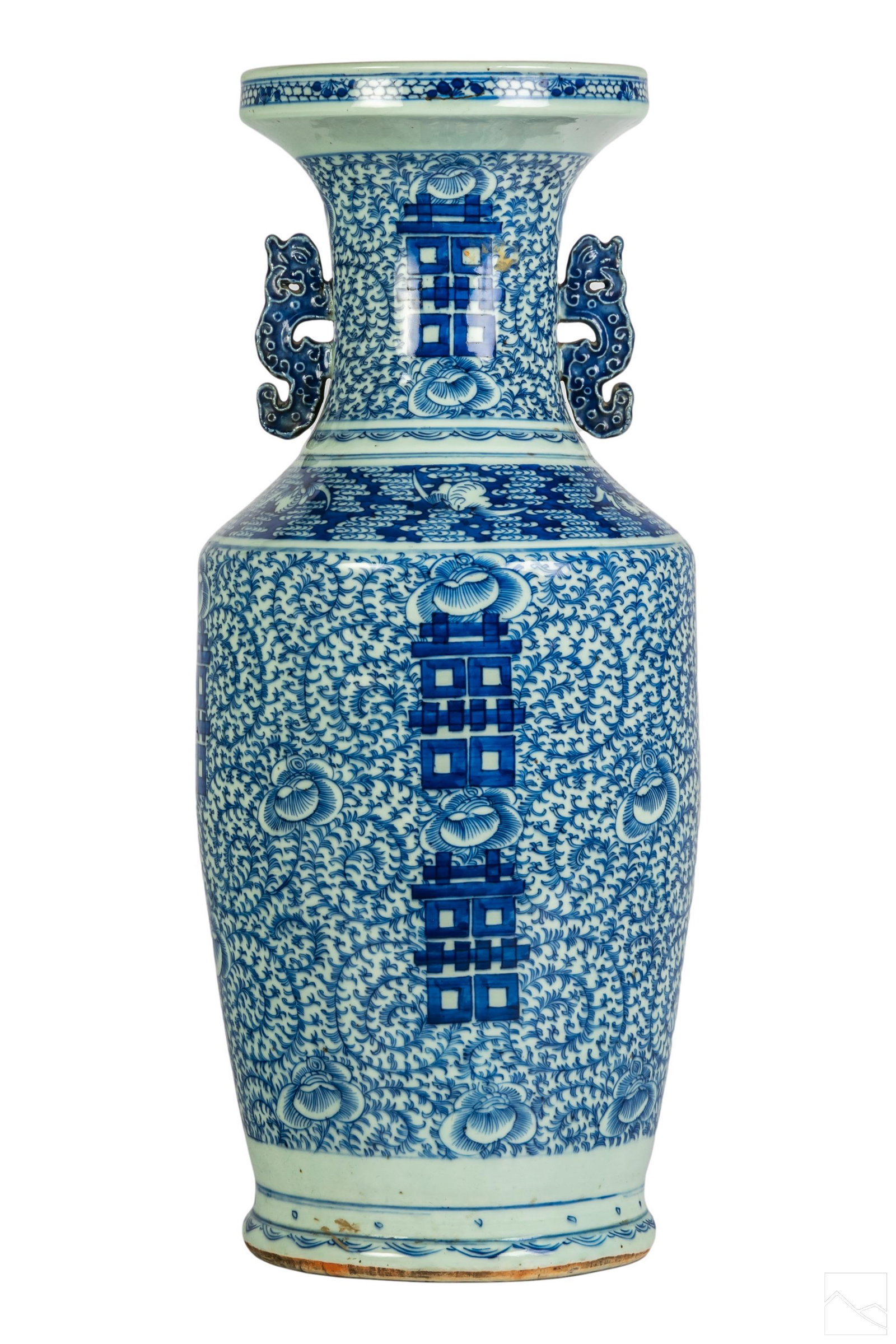 Chinese Good Fortune Blue and White Porcelain Vase (1 of 6)