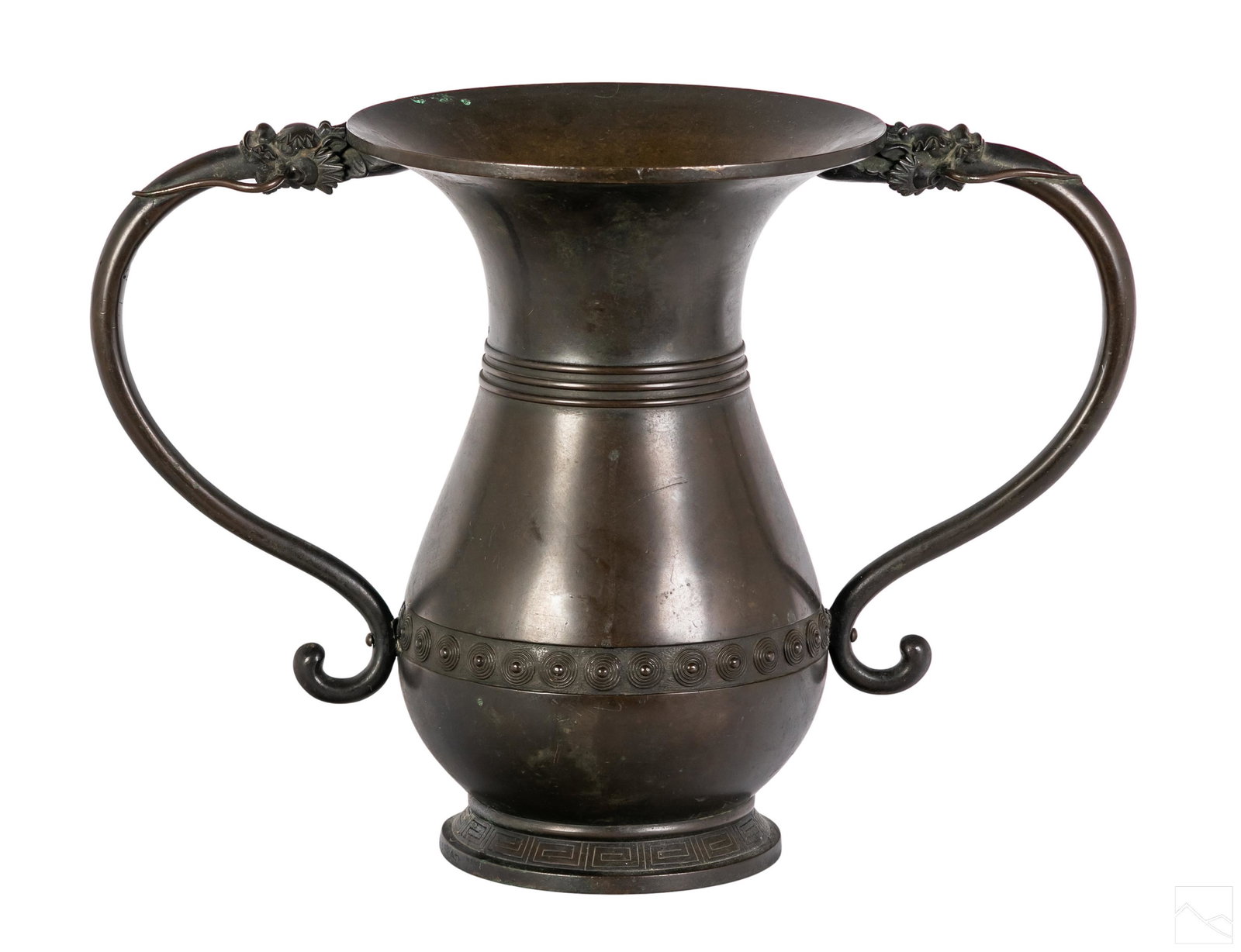 Chinese (19C.) Antique Bronze Dragon Handle Vase (1 of 6)