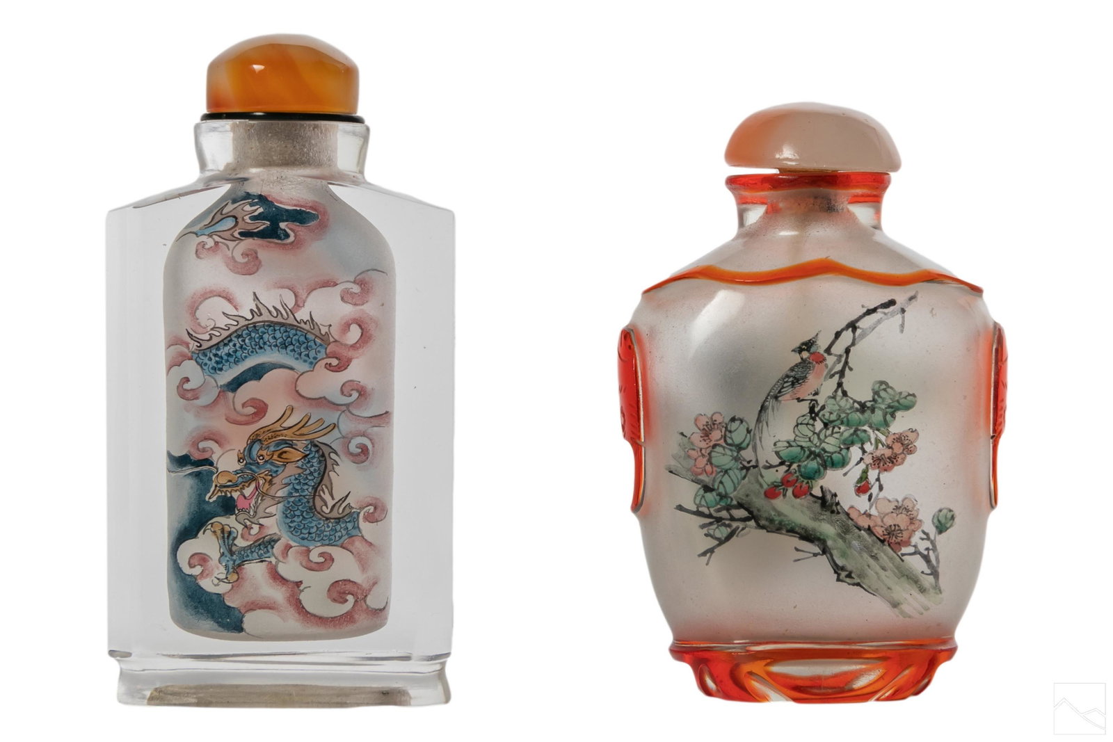 Chinese Glass & Reverse Painted Snuff Bottles LOT (1 of 5)