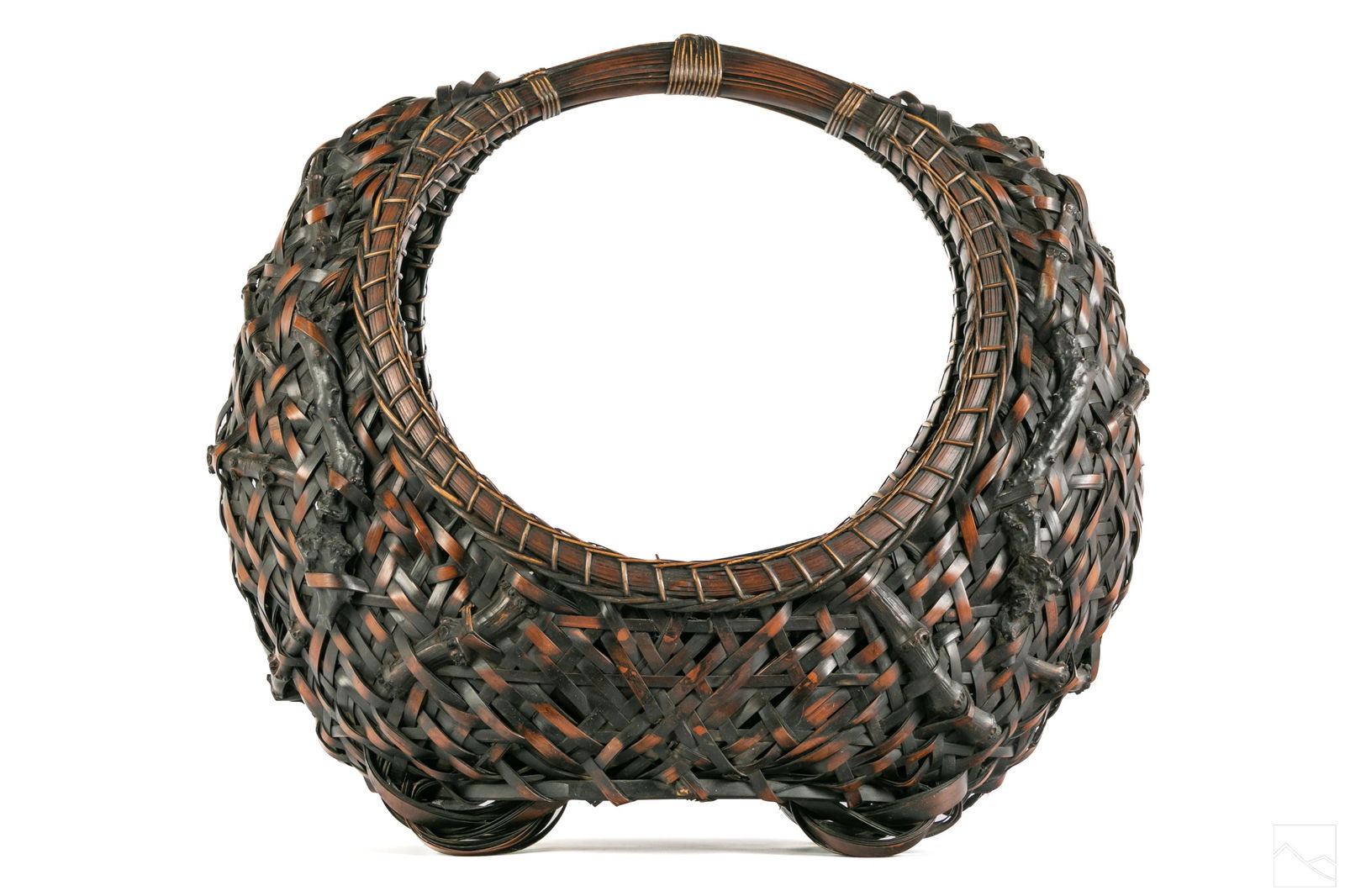 Japanese 19th Century Ikebana Moon Basket c1870 (1 of 5)