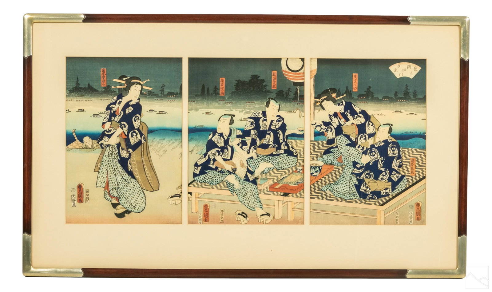 Japanese Woodblock Triptych Print Kunisada c.1840 (1 of 4)
