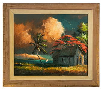 Harold Newton 1934-1994 Old Florida Oil Painting