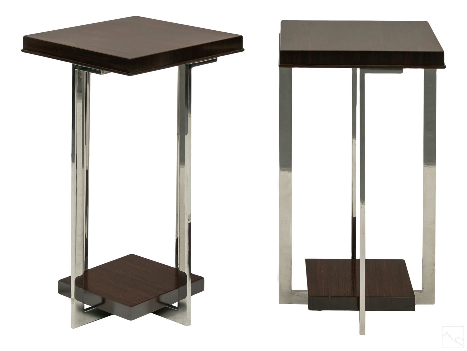 Troscan Design Macassar Wood & Chrome Side Tables (1 of 4)