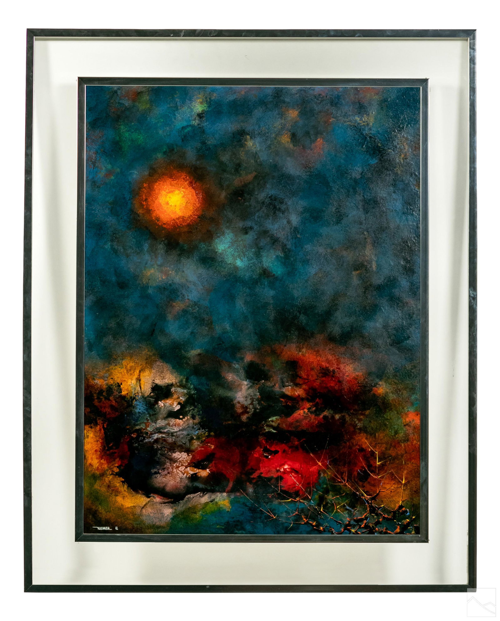 Leonardo Nierman b1932 Abstract Landscape Painting (1 of 4)