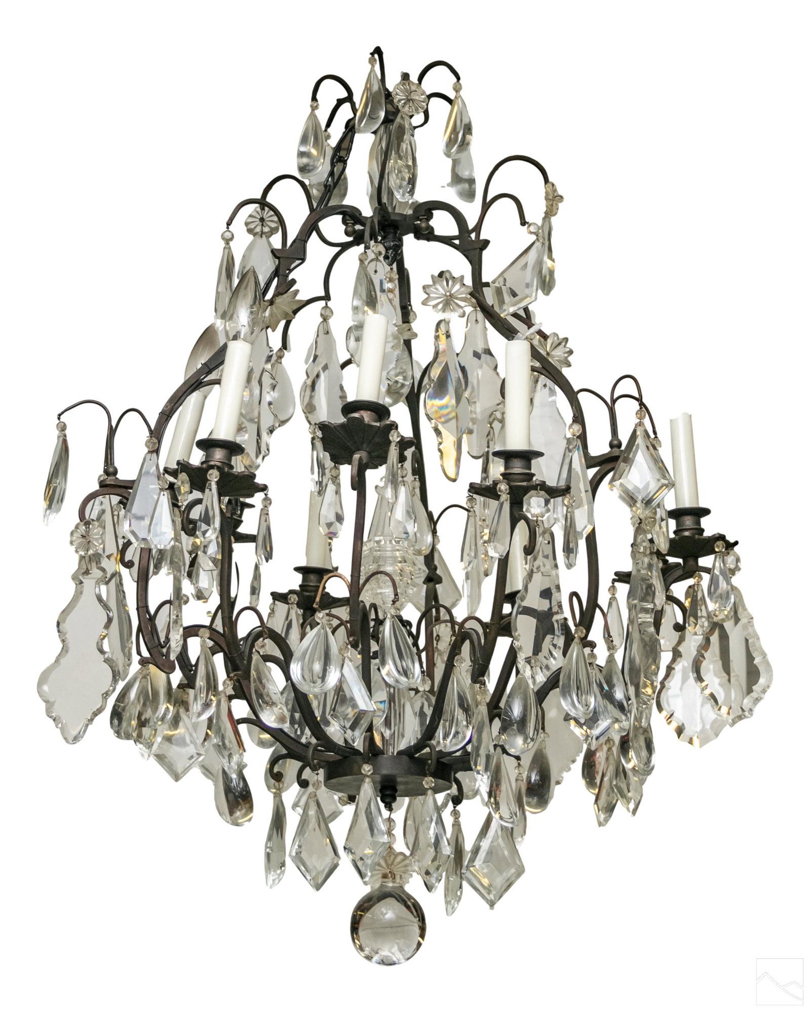 Bronze French Style Chandelier with Crystal Prisms (1 of 3)