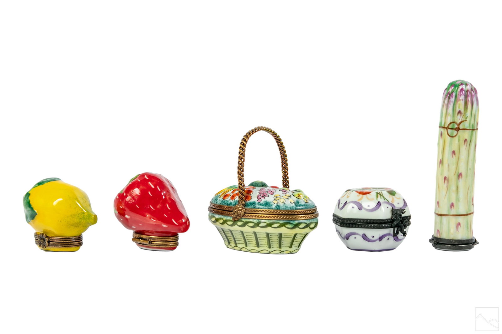 Limoges French Porcelain Lidded Hinged Box 5pc LOT (1 of 5)