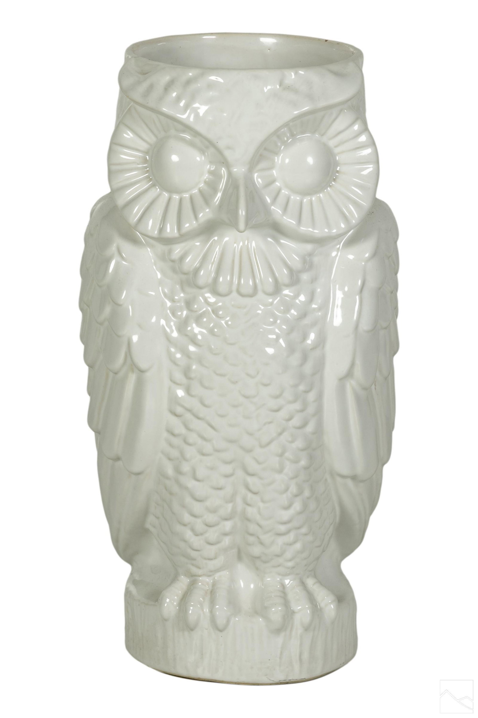 Italian White Ceramic Owl Bird Umbrella Stand Vase (1 of 5)