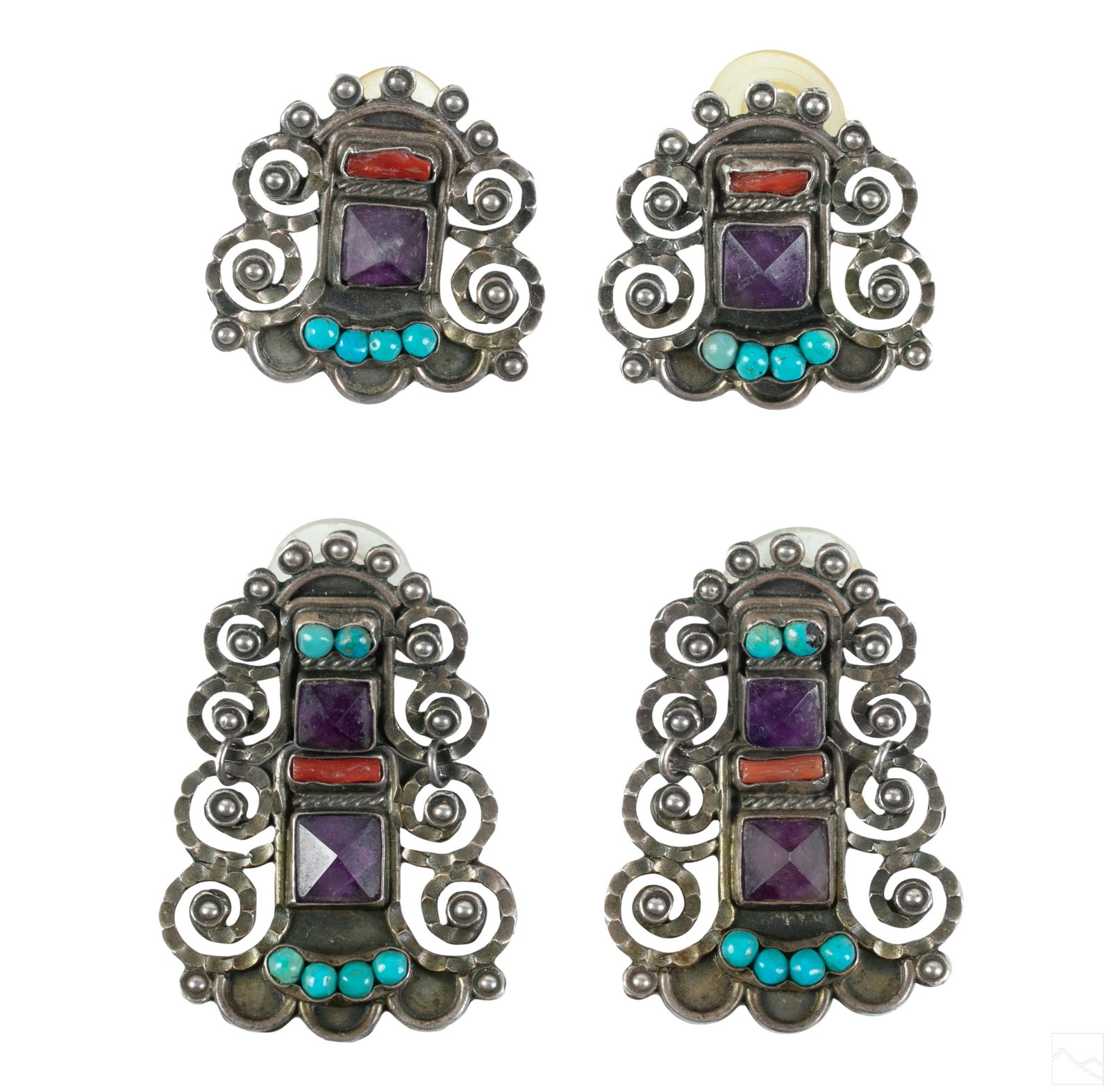 Matl Style Sterling Silver & Gemstone Earrings LOT (1 of 8)