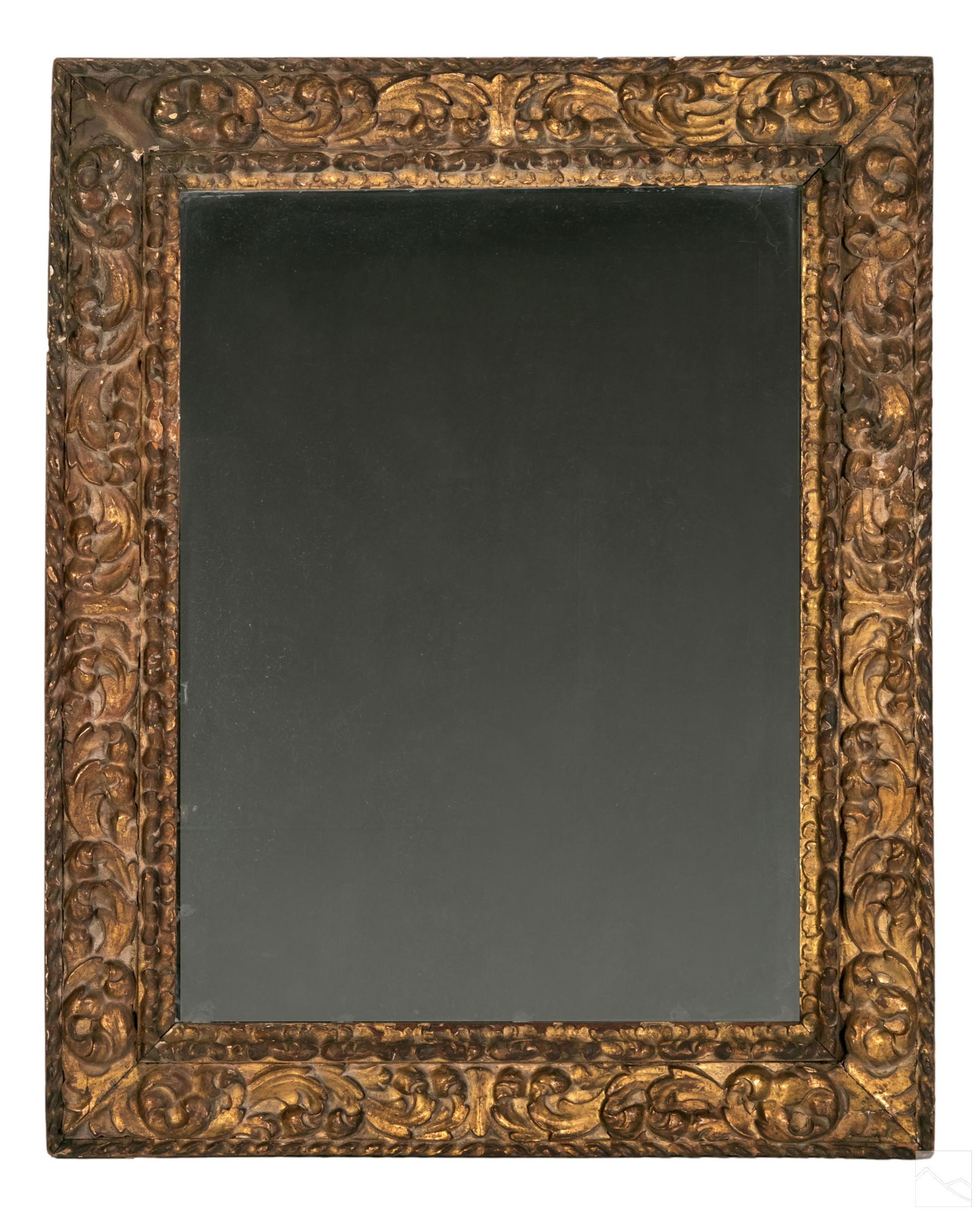 Ornate Antique Gilded Carved Wooden Wall Mirror (1 of 4)